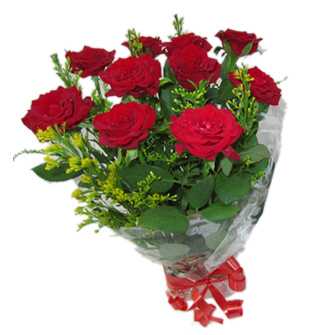 10 Red Rose Stand Bunch